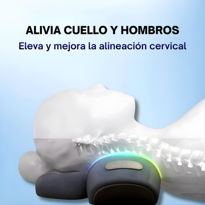 Almohada Cervical 3 en 1 con Masaje, Calor y Tracción para Alivio del Cuello